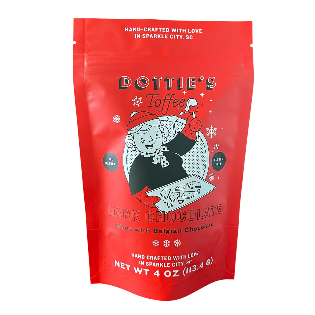 4oz Dark Chocolate Toffee Holiday Bag